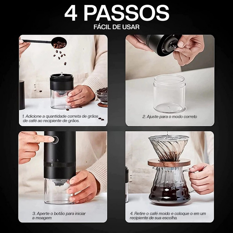 Moedor de Café Portátil Dapper - Recarregável e Compacto para o Dia a Dia