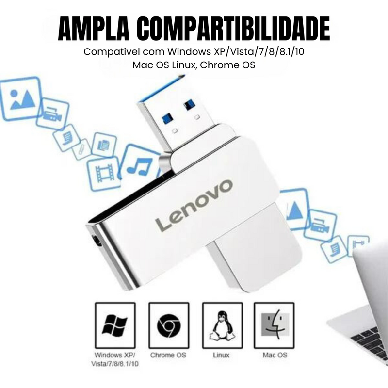 Pen-Drive Lenovo usb 3.0 capacidade de 2tb a 64tb