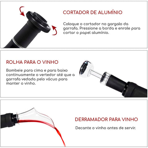 Abridor de Vinho Elétrico Dapper - Praticidade e Elegância na Hora de Servir + 3 brindes grátis