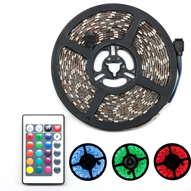 Fita Led 5050 Rgb 5m Ip65 + Controle + Fonte 12v Bivolt