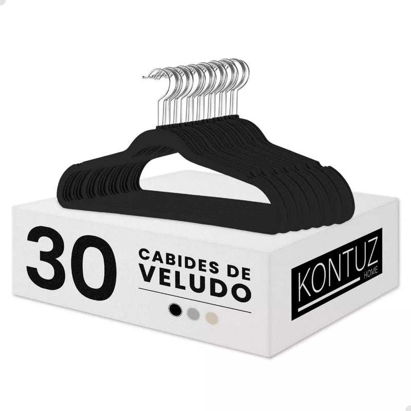 Kit com 30 Cabides de Veludo Dapper - Organização com Elegância