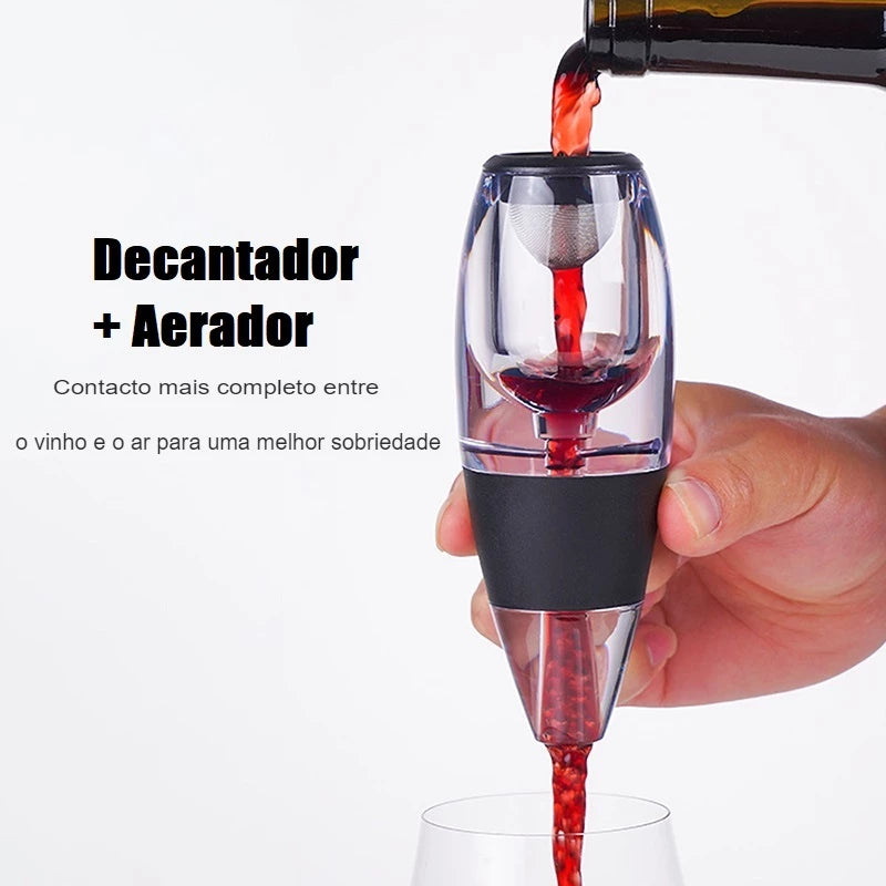 Decantador e Aerador de Vinhos Dapper - Realce o Sabor e o Aroma da Sua Bebida +base +suporte +filtro