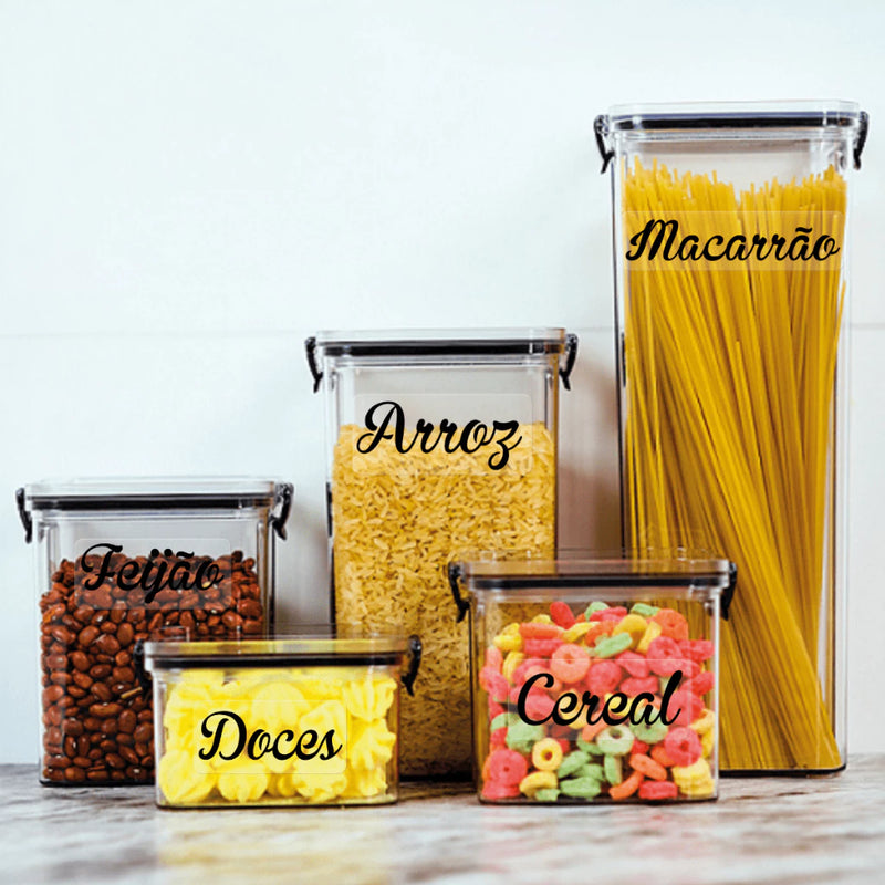 Kit Dapper com 8 Potes para Alimentos - Armazenamento Seguro e Durável