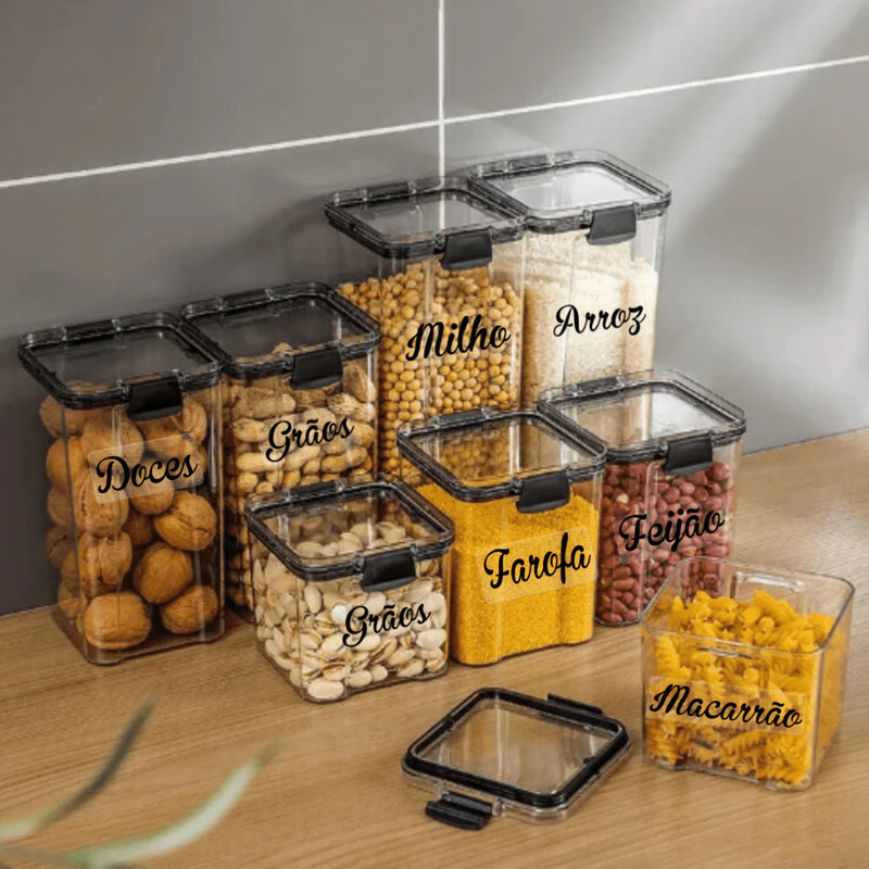 Kit Dapper com 8 Potes para Alimentos - Armazenamento Seguro e Durável