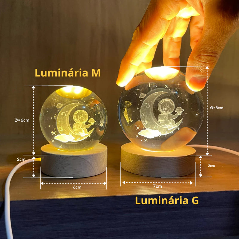 Luminária Bola de Cristal – Sofisticação e Luz para Seu Ambiente