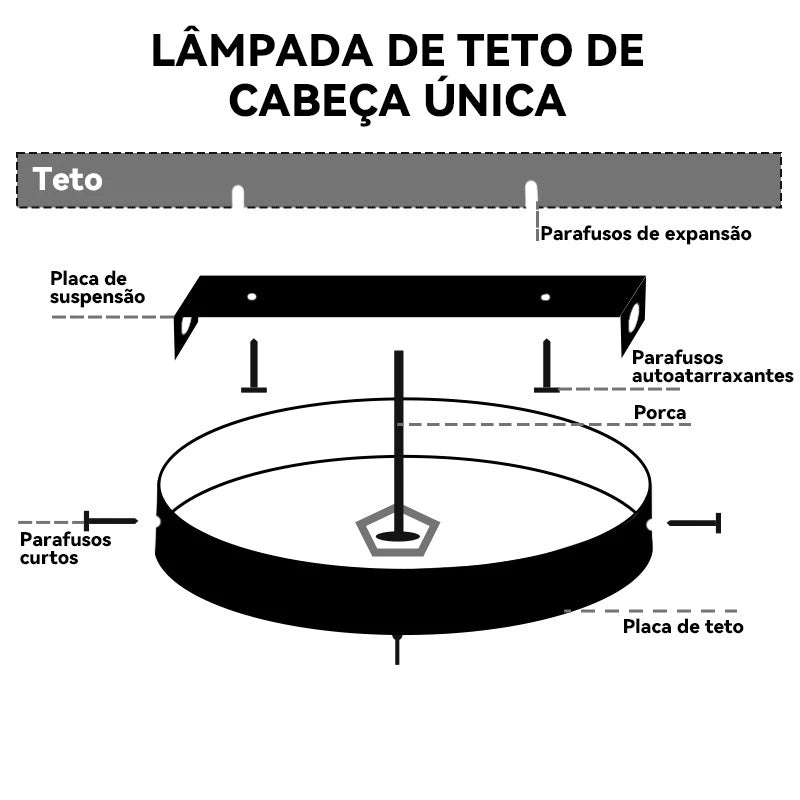 Luminária de Teto Dapper - Elegância e Estilo para Seu Ambiente