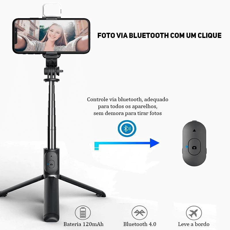 Tripé Portátil Para Celular - Controle Remoto