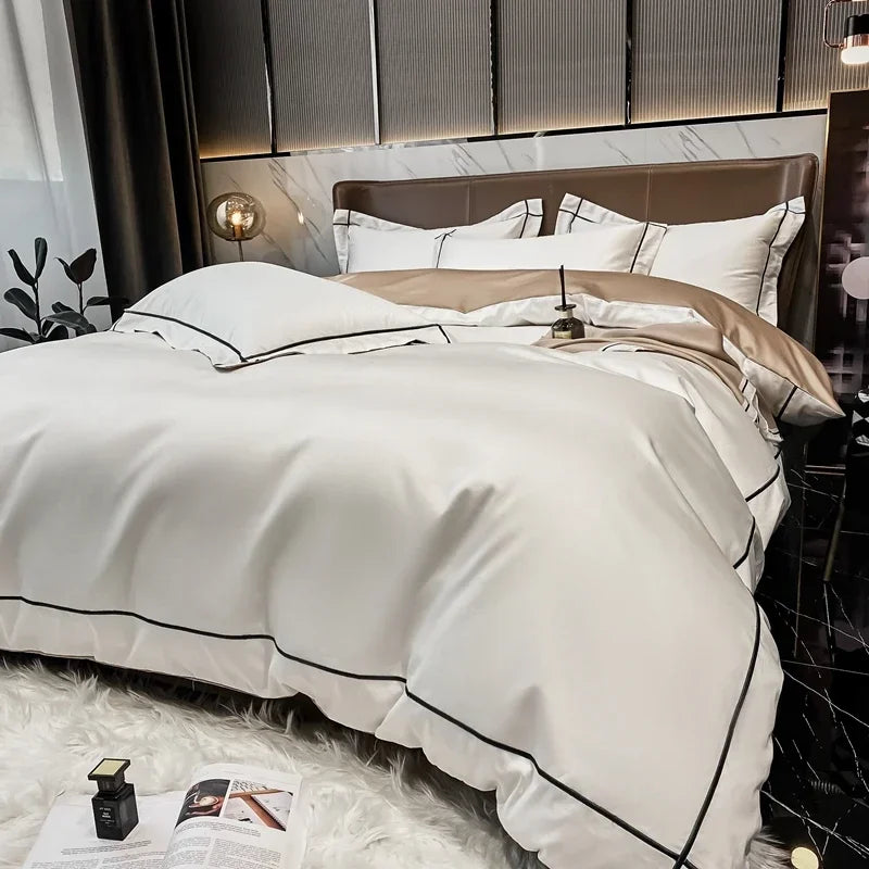 Conjunto de Cama em Algodão Egípcio Dapper - Luxo e Conforto Exclusivo