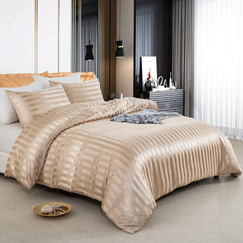 Conjunto de Cama Dapper em Cetim Europeu - Sofisticação Atemporal