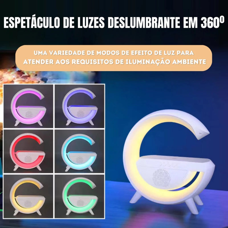 Luminaria Led e Caixa de Som  – Tecnologia Bluetooth com Carregador Integrado