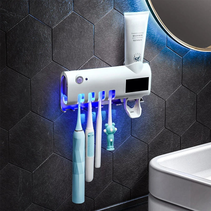 Dispenser Automático - Dapper com Esterilizador UV e Suporte para Escovas